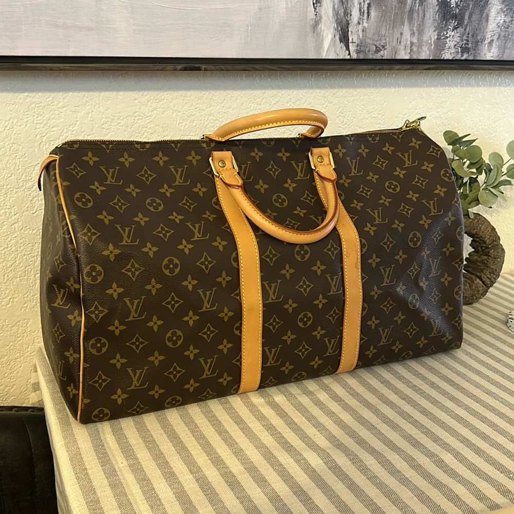 Louis Vuitton keepall 45 monogram travel bag made in France vintage